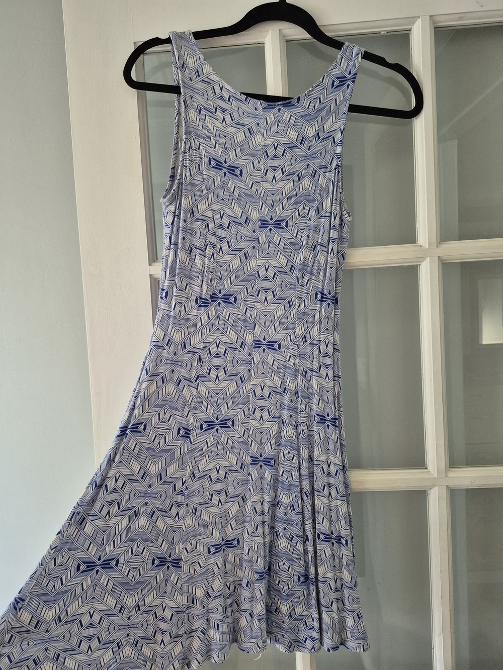 2 For $20!! Sleeveless Blue Geometric A-Line Dress Fit And Flare Size S/M - Picture 6 of 8